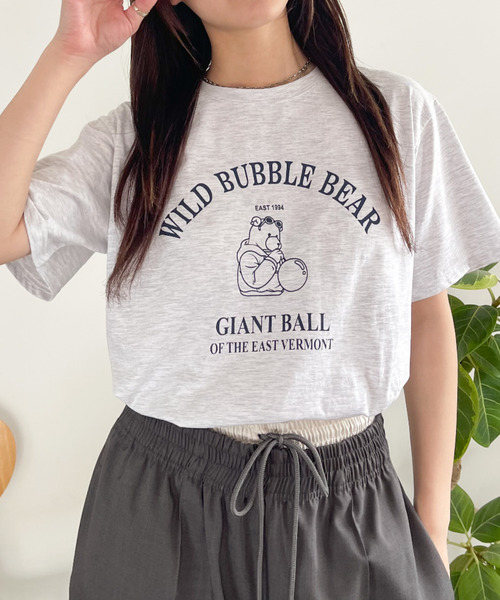 Good Riddance(グッドリダンス)の「【Good Riddance】古着風 ベア プリント Tシャツ(Tシャツ/カットソー・レディース・ホワイト/ネイビー/グレー・FREE)」の3枚目の写真