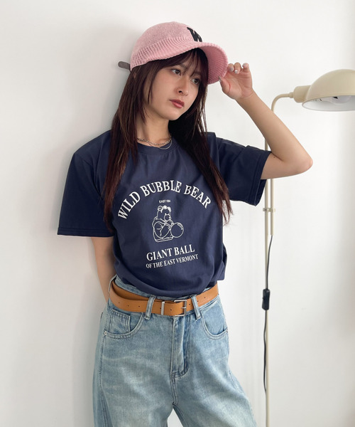 Good Riddance(グッドリダンス)の「【Good Riddance】古着風 ベア プリント Tシャツ(Tシャツ/カットソー・レディース・ホワイト/ネイビー/グレー・FREE)」の4枚目の写真