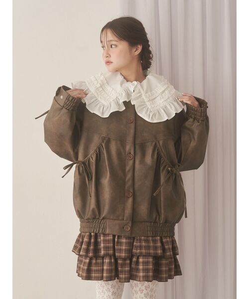 セール】ギャザーリボンジャケット（ブルゾン）｜merry jenny（メリー