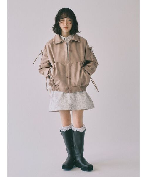 セール】ギャザーリボンジャケット（ブルゾン）｜merry jenny（メリー