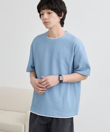 ワッフルフェイクレイヤードTシャツ