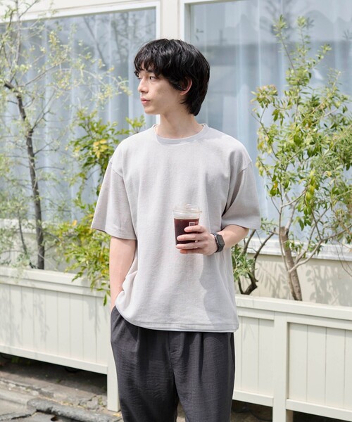 coen(コーエン)の「ワッフルフェイクレイヤードTシャツ(Tシャツ/カットソー・メンズ・ライトブルー/ブラック/ダークブラウン/ライトグレー・XL/L/M/S)」の5枚目の写真