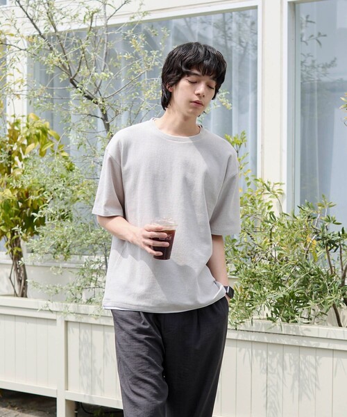 coen(コーエン)の「ワッフルフェイクレイヤードTシャツ(Tシャツ/カットソー・メンズ・ライトブルー/ブラック/ダークブラウン/ライトグレー・XL/L/M/S)」の7枚目の写真
