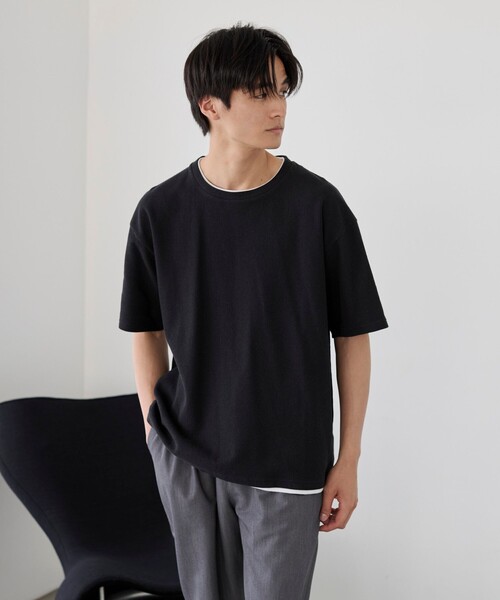 coen(コーエン)の「ワッフルフェイクレイヤードTシャツ(Tシャツ/カットソー・メンズ・ライトブルー/ブラック/ダークブラウン/ライトグレー・XL/L/M/S)」の15枚目の写真