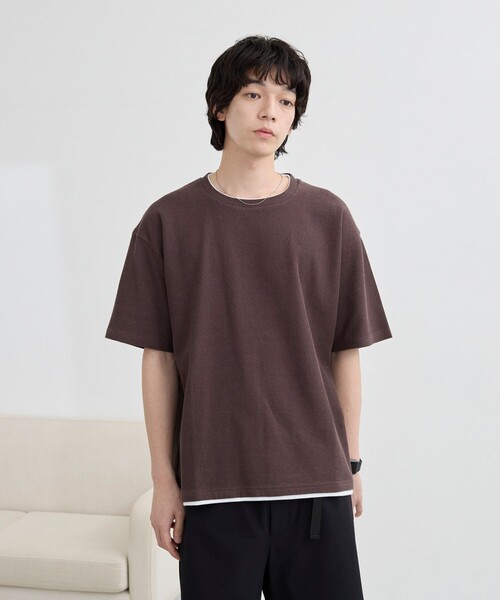 coen(コーエン)の「ワッフルフェイクレイヤードTシャツ(Tシャツ/カットソー・メンズ・ライトブルー/ブラック/ダークブラウン/ライトグレー・XL/L/M/S)」の19枚目の写真