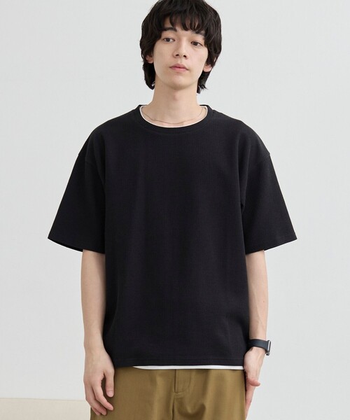coen(コーエン)の「ワッフルフェイクレイヤードTシャツ(Tシャツ/カットソー・メンズ・ライトブルー/ブラック/ダークブラウン/ライトグレー・XL/L/M/S)」の21枚目の写真