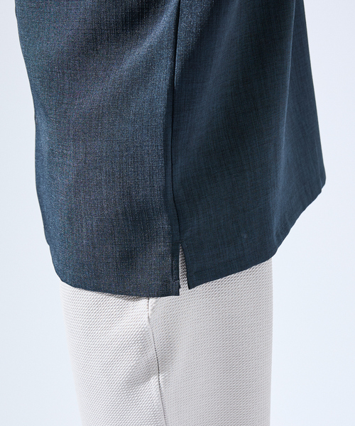 ABAHOUSE GRAY(アバハウスグレイ)の「【セットアップ対応】吸水速乾 リネンライク 半袖シャツ(シャツ/ブラウス・メンズ・ネイビー/ホワイト/チャコールグレー/ブルー/モカ・46/48/50)」の12枚目の写真