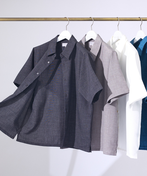 ABAHOUSE GRAY(アバハウスグレイ)の「【セットアップ対応】吸水速乾 リネンライク 半袖シャツ(シャツ/ブラウス・メンズ・ネイビー/ホワイト/チャコールグレー/ブルー/モカ・46/48/50)」の14枚目の写真