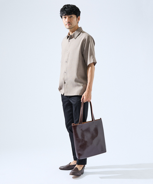 ABAHOUSE GRAY(アバハウスグレイ)の「【セットアップ対応】吸水速乾 リネンライク 半袖シャツ(シャツ/ブラウス・メンズ・ネイビー/ホワイト/チャコールグレー/ブルー/モカ・46/48/50)」の17枚目の写真