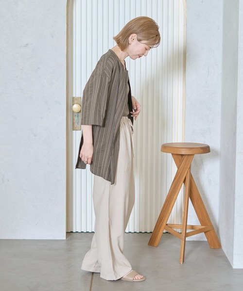 AMERICAN HOLIC（アメリカンホリック）の「【WEB限定】アシンメトリーストライプシャツ（シャツ/ブラウス・レディース・アイボリー/グレー・FREE）」の17枚目の写真