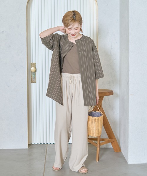 WEB限定】アシンメトリーストライプシャツ（シャツ/ブラウス
