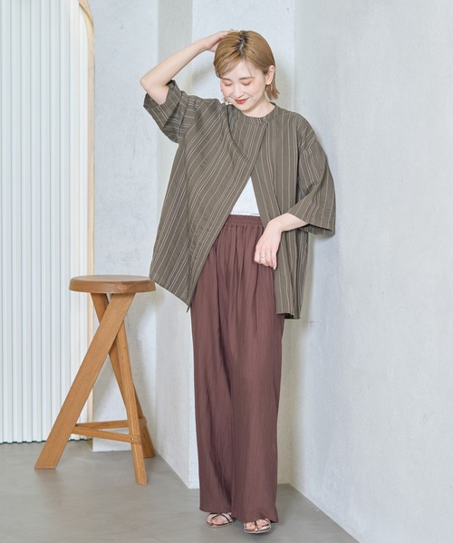 AMERICAN HOLIC（アメリカンホリック）の「【WEB限定】アシンメトリーストライプシャツ（シャツ/ブラウス・レディース・アイボリー/グレー・FREE）」の21枚目の写真