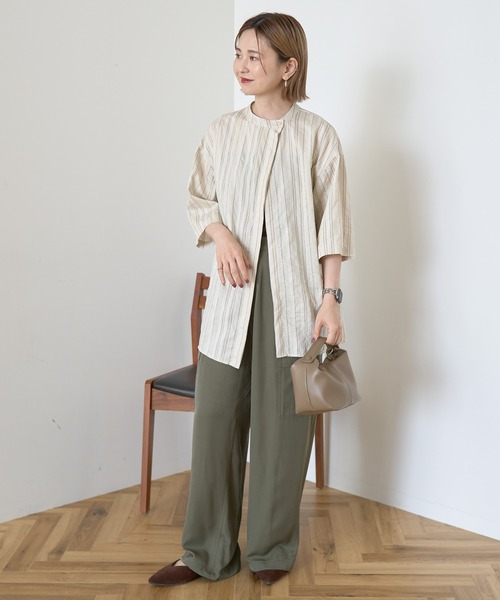 WEB限定】アシンメトリーストライプシャツ（シャツ/ブラウス