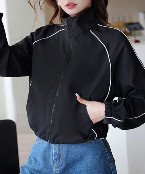 ReRe(リリ)の「クロップド丈トラックジャケット(ブルゾン・レディース・ピンク/ホワイト/ブラック・MEDIUM)」の15枚目の写真
