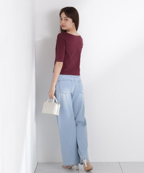 PROPORTION BODY DRESSING(プロポーションボディドレッシング)の「前後2WAYフライスTシャツ / 1215260606(Tシャツ/カットソー・レディース・ブラック/ホワイト系その他/ボルドー・FREE)」の14枚目の写真