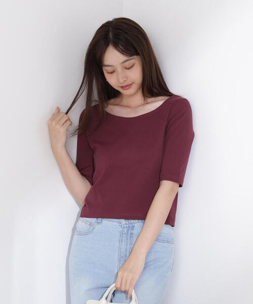 PROPORTION BODY DRESSING(プロポーションボディドレッシング)の「前後2WAYフライスTシャツ / 1215260606(Tシャツ/カットソー・レディース・ブラック/ホワイト系その他/ボルドー・FREE)」の13枚目の写真