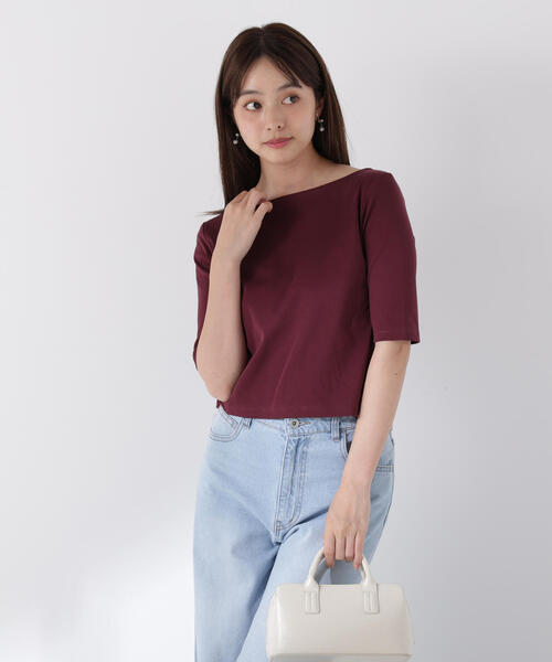 PROPORTION BODY DRESSING(プロポーションボディドレッシング)の「前後2WAYフライスTシャツ / 1215260606(Tシャツ/カットソー・レディース・ブラック/ホワイト系その他/ボルドー・FREE)」の12枚目の写真