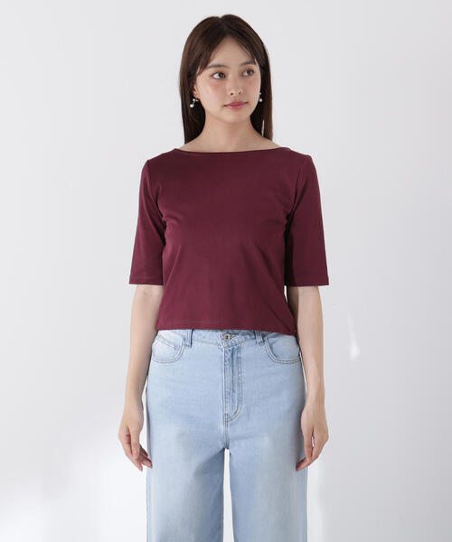 PROPORTION BODY DRESSING(プロポーションボディドレッシング)の「前後2WAYフライスTシャツ / 1215260606(Tシャツ/カットソー・レディース・ブラック/ホワイト系その他/ボルドー・FREE)」の10枚目の写真
