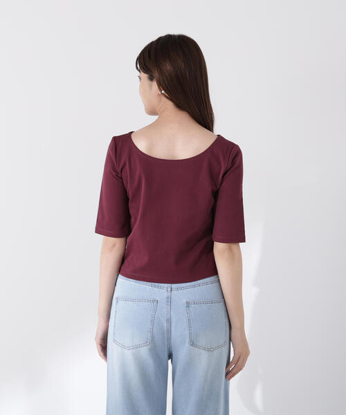 PROPORTION BODY DRESSING(プロポーションボディドレッシング)の「前後2WAYフライスTシャツ / 1215260606(Tシャツ/カットソー・レディース・ブラック/ホワイト系その他/ボルドー・FREE)」の8枚目の写真