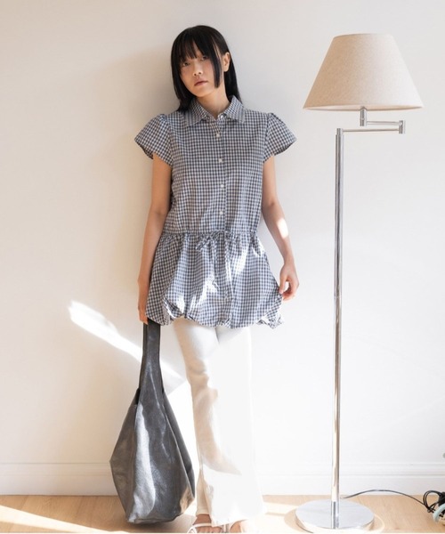 3.3 Field Trip （3.3フィールドトリップ）の「3.3 Field Trip／チェックミニワンピース（ワンピース・レディース・ネイビー・FREE）」の9枚目の写真