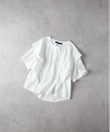 Right-on | HONEYSUCKLE ROSE(ハニーサックルローズ)【レディース】「接触冷感」ラッフルショルダーＴシャツ/とろみ天竺(Tシャツ/カットソー)