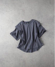 HONEYSUCKLE ROSE(ハニーサックルローズ)【レディース】「接触冷感」ラッフルショルダーTシャツ/とろみ天竺