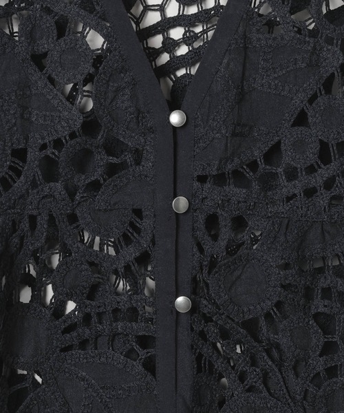 JEANASIS（ジーナシス）の「レースギャザーベスト/574587（ベスト・レディース・ブラック/ブラウン/オフホワイト・FREE）」の6枚目の写真