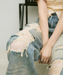 Lutim by u | Damage lace denim / ダメージレースデニム(デニムパンツ)