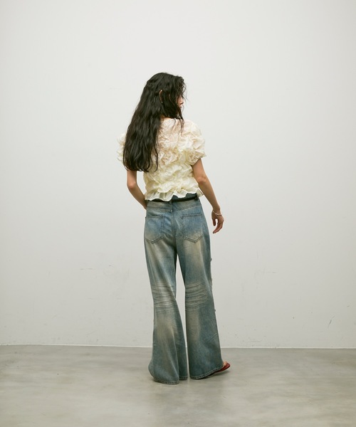 Lutim by u（ルチバイユー）の「Damage lace denim / ダメージレースデニム（デニムパンツ・レディース・ブルー・S/M）」の22枚目の写真