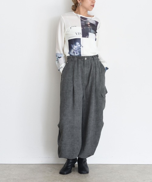 エイミーロウ　バイオ加工 アウトポケット カーゴパンツ バイオ加工 アウトポケット カーゴパンツ Eimee Law│Eimee Law