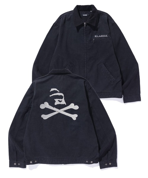 希少✨美品　ジャケット　ヴィンテージ　00s　　スカル　コットン　ロック　個性派 セール】SKULL WORK JACKET（その他アウター）｜XLARGE（エクストラ
