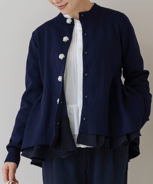 店頭人気No.1【SONO/ソーノ】オーナメントパール3Dレイヤードニット