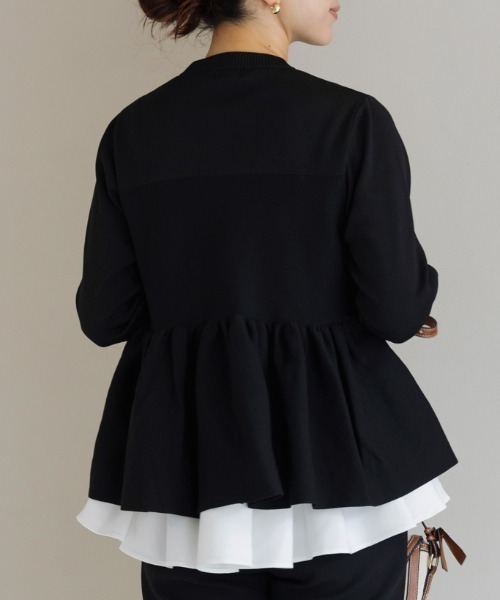 店頭人気No.1【SONO/ソーノ】オーナメントパール3Dレイヤードニット