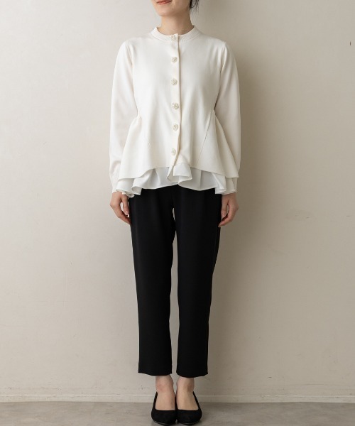 店頭人気No.1【SONO/ソーノ】オーナメントパール3Dレイヤードニット