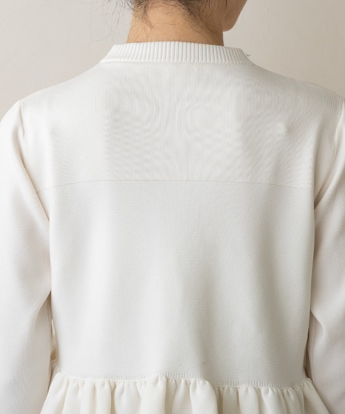 店頭人気No.1【SONO/ソーノ】オーナメントパール3Dレイヤードニット