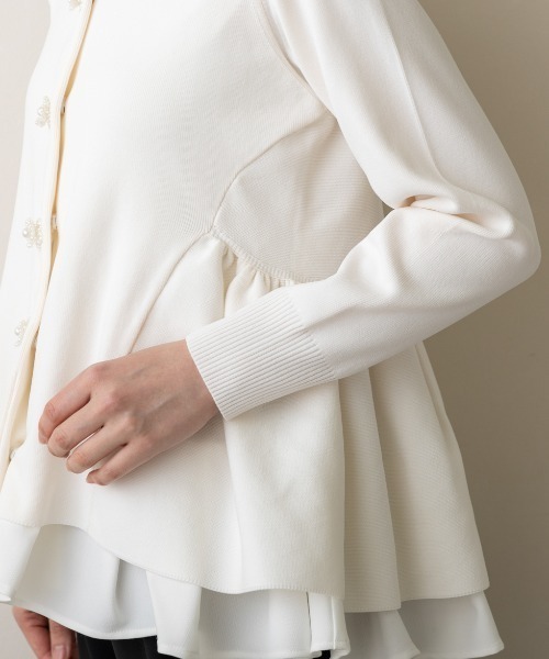 店頭人気No.1【SONO/ソーノ】オーナメントパール3Dレイヤードニット