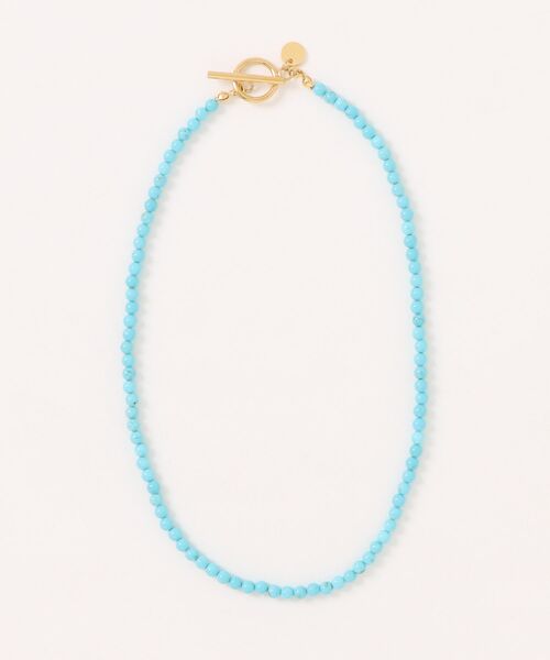 tone(トーン)の「【Tiny gem room】ターコイズシンプルマンテルネックレス 金属アレルギー対応(MA)(ネックレス・レディース・シルバー/ゴールド・FREE)」の2枚目の写真