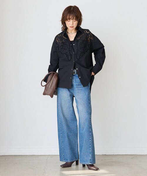 RIVE DROITE(リヴドロワ)の「【収納力◎】ロングハンドルレザーボストン(ボストンバッグ・レディース・ブラック/ダークブラウン・FREE)」の5枚目の写真