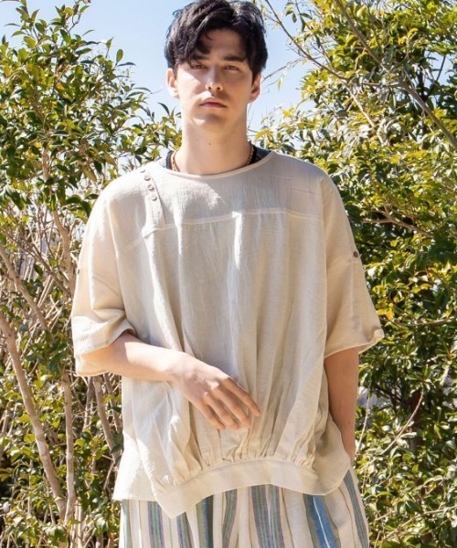 チャイハネ（チャイハネ）の「【チャイハネ】サラナMEN'Sトップス（その他トップス・メンズ・パープル/ベージュ/イエロー・FREE）」の4枚目の写真