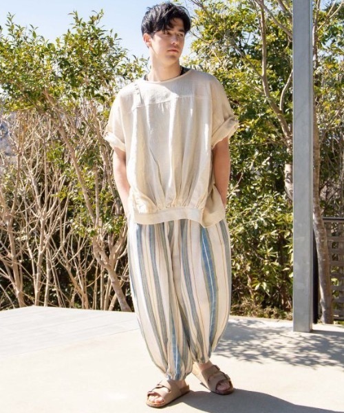 チャイハネ（チャイハネ）の「【チャイハネ】サラナMEN'Sトップス（その他トップス・メンズ・パープル/ベージュ/イエロー・FREE）」の5枚目の写真
