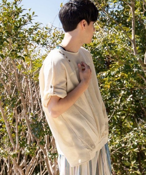 チャイハネ（チャイハネ）の「【チャイハネ】サラナMEN'Sトップス（その他トップス・メンズ・パープル/ベージュ/イエロー・FREE）」の6枚目の写真
