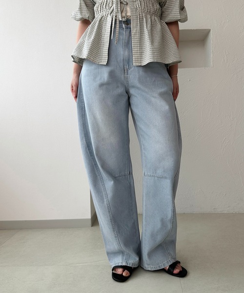 apres jour clair（アプレジュールクレア）の「【apres jour clair】カーブデニムパンツ（デニムパンツ・レディース・サックスブルー/ブルー・SMALL/MEDIUM/X-LARGE）」の5枚目の写真