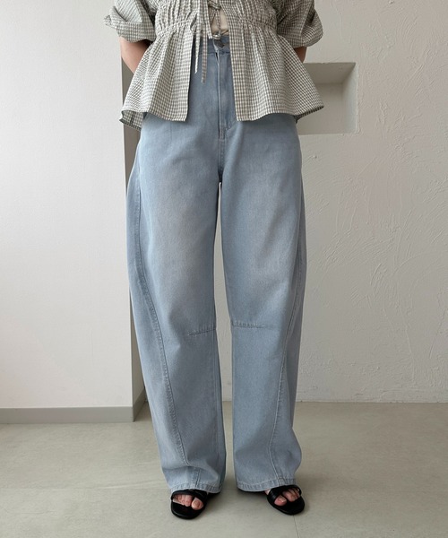 apres jour clair（アプレジュールクレア）の「【apres jour clair】カーブデニムパンツ（デニムパンツ・レディース・サックスブルー/ブルー・SMALL/MEDIUM/X-LARGE）」の6枚目の写真