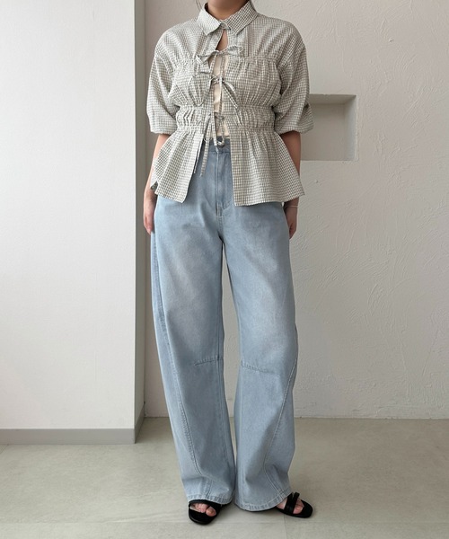 apres jour clair（アプレジュールクレア）の「【apres jour clair】カーブデニムパンツ（デニムパンツ・レディース・サックスブルー/ブルー・SMALL/MEDIUM/X-LARGE）」の9枚目の写真