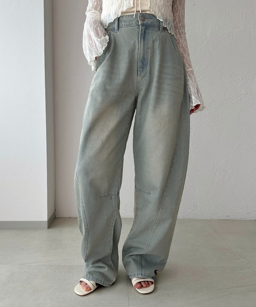 apres jour clair（アプレジュールクレア）の「【apres jour clair】カーブデニムパンツ（デニムパンツ・レディース・サックスブルー/ブルー・SMALL/MEDIUM/X-LARGE）」の11枚目の写真