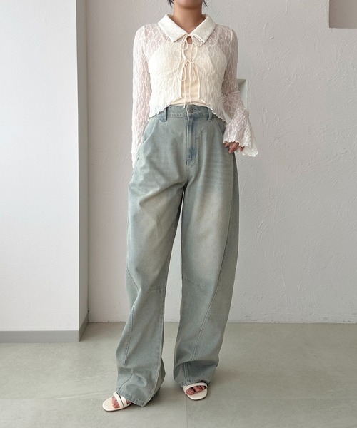 apres jour clair（アプレジュールクレア）の「【apres jour clair】カーブデニムパンツ（デニムパンツ・レディース・サックスブルー/ブルー・SMALL/MEDIUM/X-LARGE）」の15枚目の写真