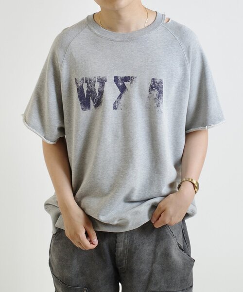 WHO'S WHO gallery（フーズフーギャラリー）の「【From Vintage】 WRONGダメージ半袖スウェット  / 2サイズ（Tシャツ/カットソー・レディース・グレー/ネイビー・LARGE/MEDIUM）」の2枚目の写真