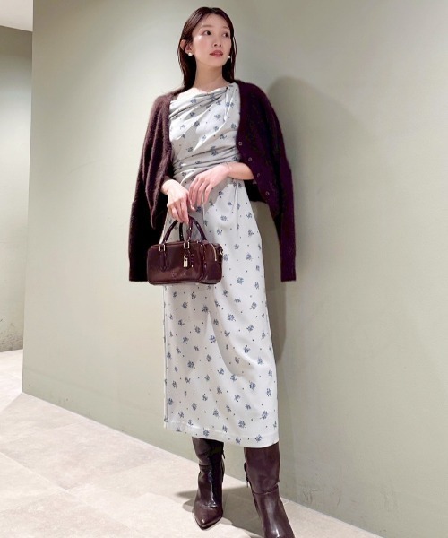 フラワープリントドレープワンピース（ワンピース）｜SNIDEL