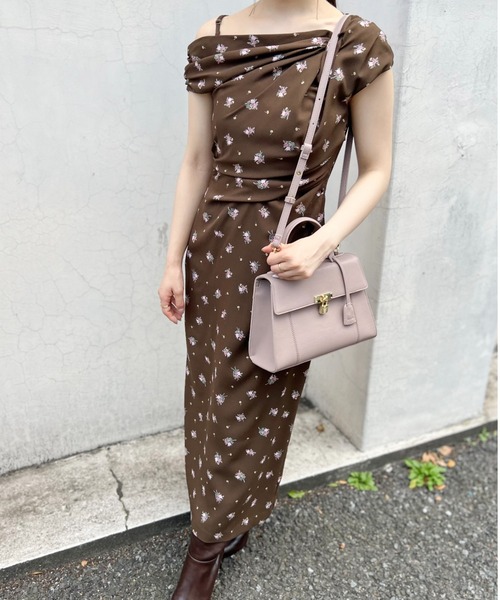 フラワープリントドレープワンピース（ワンピース）｜SNIDEL