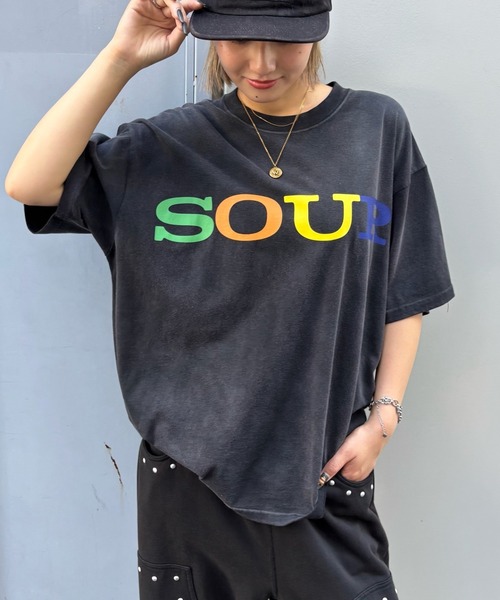 Sourcream（サワークリーム）の「【Sourcream/サワークリーム】large company TEE（Tシャツ/カットソー・レディース・チャコールグレー/ネイビー/ホワイト・SMALL/MEDIUM/LARGE）」の3枚目の写真